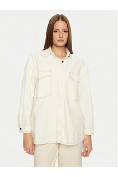 American Vintage Γυναικείο Τζιν Πουκάμισο JOZ06AH24 Λευκό