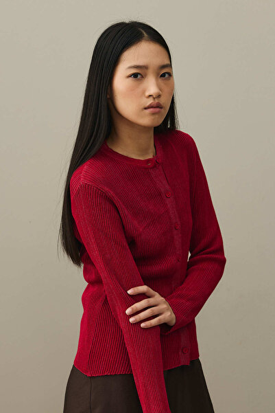 Fahhar Simli Fitilli Hırka Kırmızı