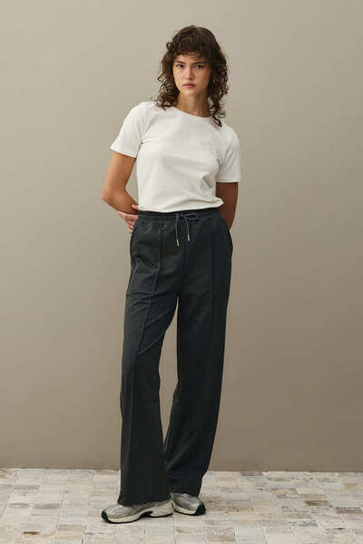 Fahhar Wide Leg Sweatpants Anthracite Melange