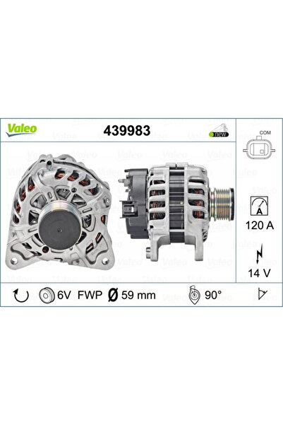 VALEO Renault Alternator 12v 120a Clio IV 12> Dokker 12> Duster 10> Logan II 12> Sandero II 12> 1.5 DCI -