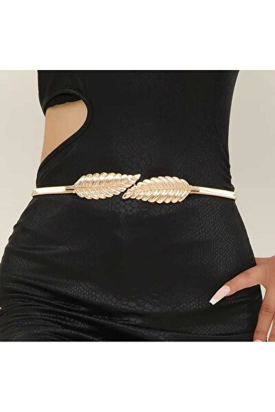 İMREN AKSESUAR حزام معدني مطاطي مطلي بالذهب للنساء من يابارت توكا