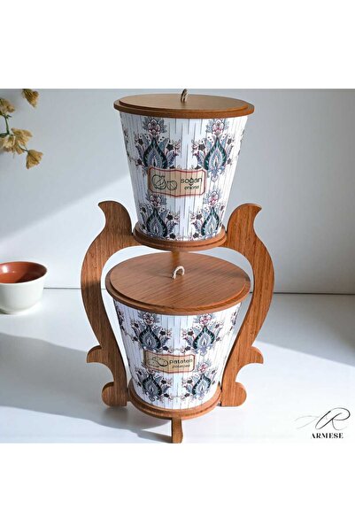 Ar Armese Ahşap Nordic Style Patateslik ve Soğanlık Sebzelik