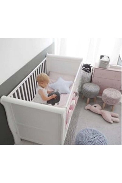 Woodies Baby Crib Made from Solid Pine Wood, 120 x 60 cm, Noble Cot, White