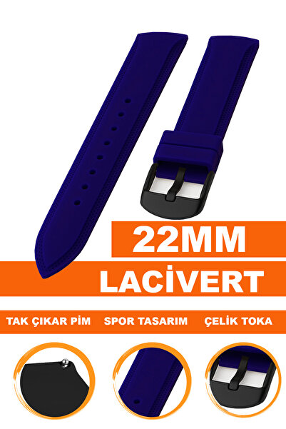 COBRA حزام ساعة من السيليكون الناعم متوافق مع ساعة مقاس 22 مم A18-22MM