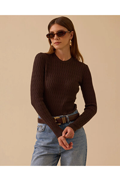 SEÇİL Knitted Pattern Crew Neck Knitwear