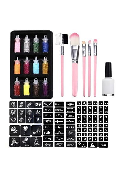 KESNUP Kit tatuaje temporare cu sclipici pentru copii, Multicolor / Roz