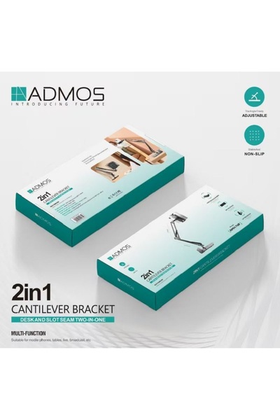 ADMOS 2-in-1 Multifunctional Holder | Desk and Wall Mount for Phones and Tablets | AM-1709