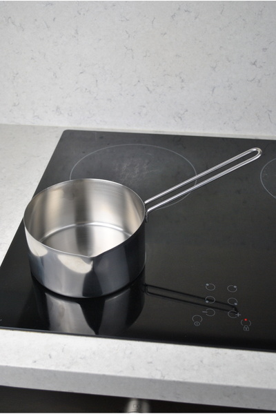 Qualitev 1 Piece 16 cm Stainless Steel Saucepan Milk Pot and Sauce Pot 16X8 cm Mini Egg Pan
