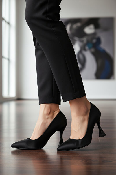 AYAKMOD Black Thin Long Women's Heeled Evening Dress Shoes 665127 Z