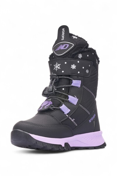 QUNDIR Su Geçirmez, Kışlık, Kürklü, Cırtlı, Kız Çocuk Kar Botu Ayakkabı