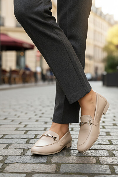 AYAKMOD Piele bej, ușor elastică, pantofi casual pentru femei 572433 Z