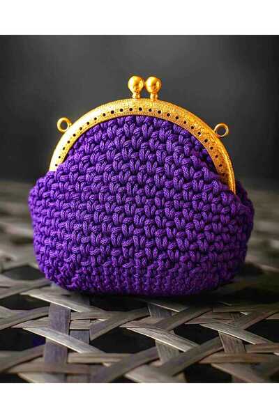 MAZSAY El Örgüsü Makrome Klipsli Cüzdan