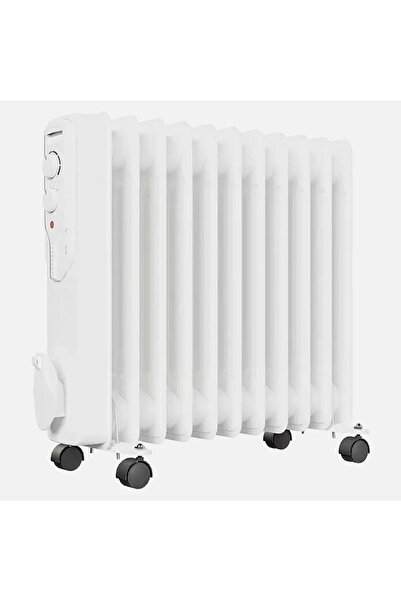 Voltomat Termostatlı 2500 W 11 Dilim Yağlı Radyatör Petek Gibi Kalorifer Elektrikli Isıtıcı Beyaz & Siyah
