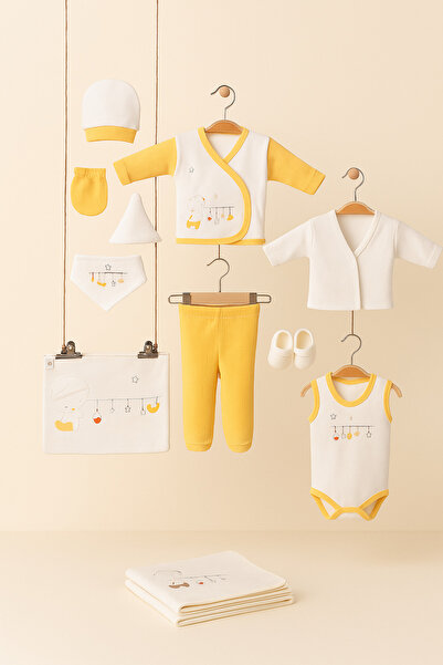 Baby %100 Organik Pamuk 10'lu Yenidoğan Bebek Hastane Çıkışı Seti – Unisex