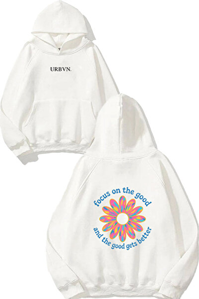 urbvn سويت شيرت أبيض كبير الحجم مطبوع عليه تصميم جيد من Focus Good