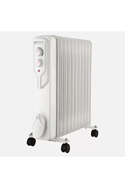 Voltomat Termostatlı 2500 W 11 Dilim Yağlı Radyatör Petek Gibi Kalorifer Elektrikli Isıtıcı Beyaz & Siyah