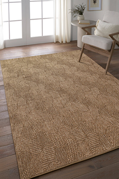 SOFT HOME Jüt Tabanlı Hasır Dokuma Örme Bohem Halı Kilim