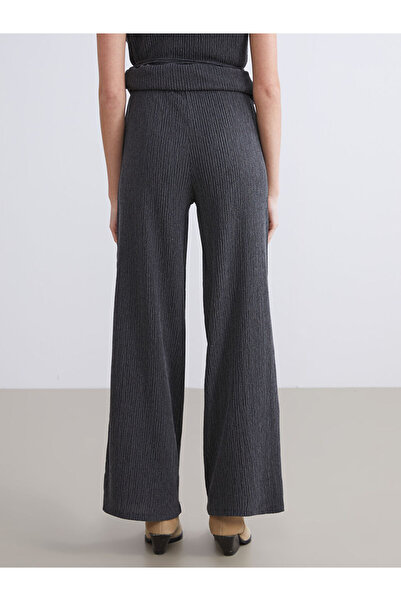 LC Waikiki Elastic Waist Textured Wide Leg Women's Trousers