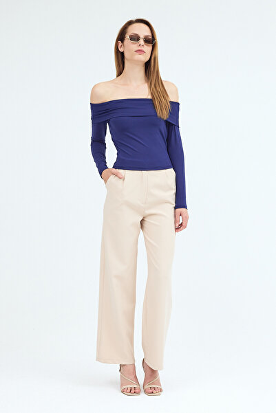 DazzUp بلوزة نسائية بياقة مادونا