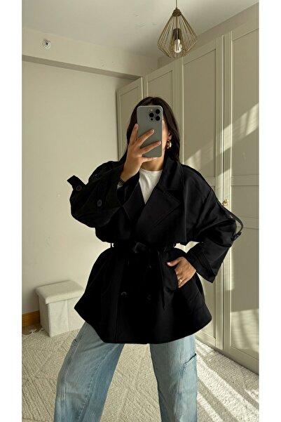 Sindimoda Jena Oversize Kuşaklı Düğmeli Trençkot 2635