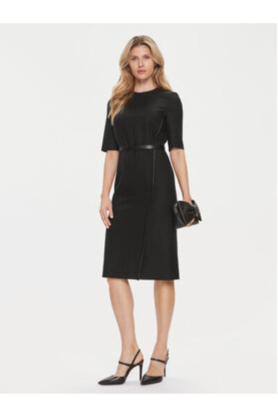 BOSS Γυναικείο πλεκτό φόρεμα μαύρο HUGO BOSS-50506987 DEPURO 10252136 01 001
