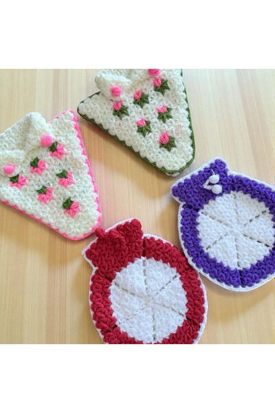 Dantelux 4 قطع من نماذج الكيس والمحفظة المحبوكة يدويًا، مجموعة مناشف يومية