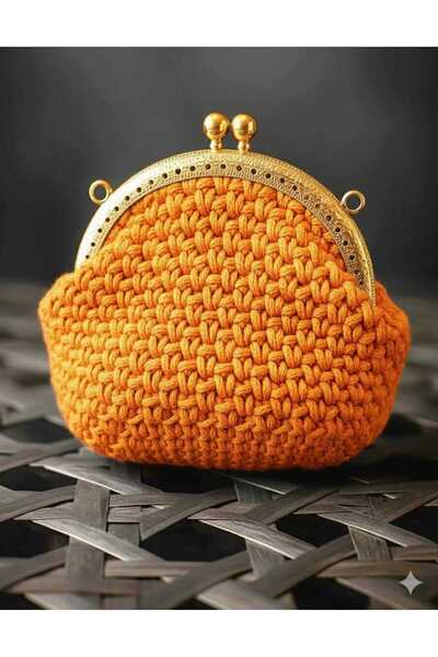 MAZSAY El Örgüsü Makrome Klipsli Cüzdan