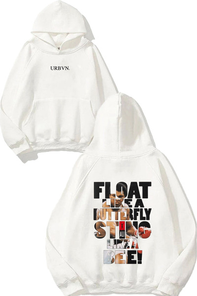 urbvn سويت شيرت أبيض كبير الحجم مطبوع من علي ديزاين