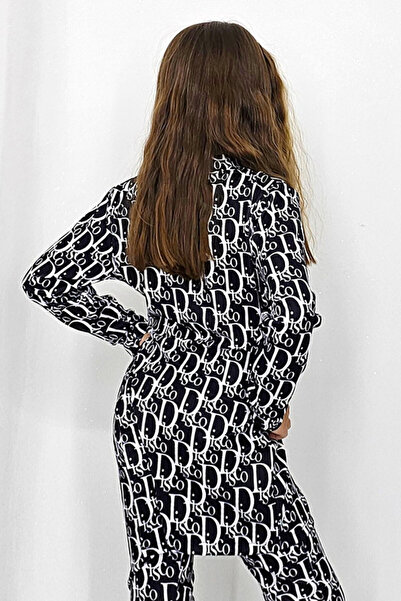 FashionForYou Casual outfit, Agathea Kids, flared tetra pants and long asymmetrical blouse, Black Disco,9/10 years