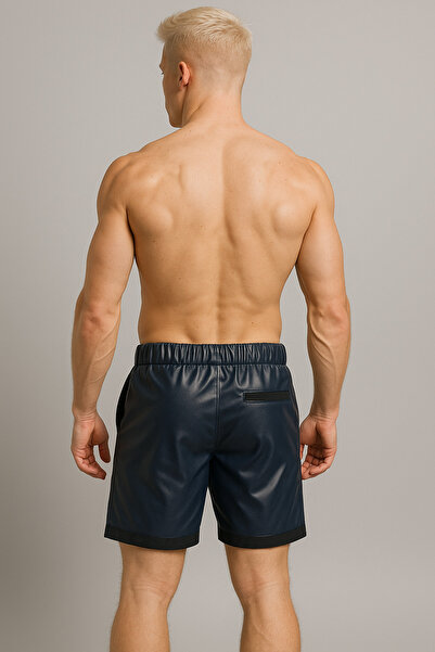 PROLET Contrast Trim Erkek PU Deri Şort