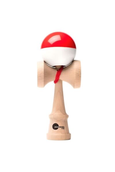 Kendama USA Kendama Kaizen 3.0, Kendama Shift, Lemn, 18,5 x 7 cm, Alb/Roșu