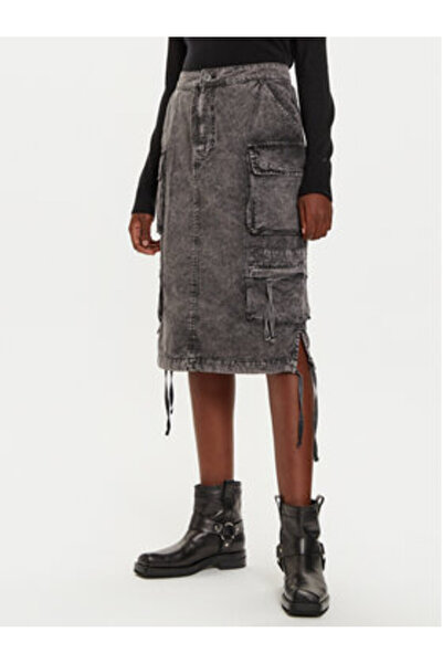 Alpha Industries Γυναικεία Φούστα Τζιν 148068 Γκρι