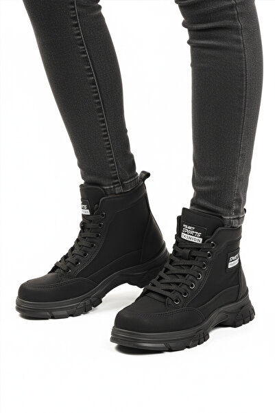 AYAKMOD Cizme de damă cu șireturi, cu fermoar, cu talpă anti-alunecare, din n...