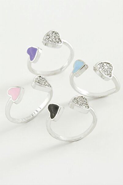Angel Of Life Heart stone enamel joint ring