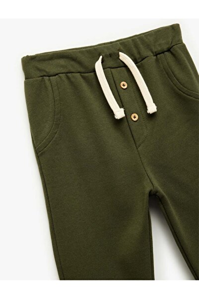 Koton Buttoned Cotton Relaxed Fit Basic Sweatpants