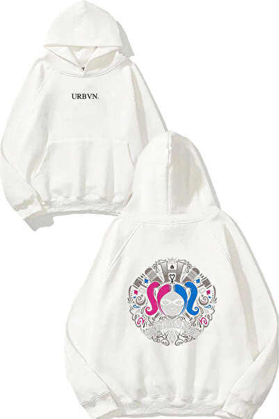 urbvn سويت شيرت أبيض كبير الحجم مطبوع عليه تصميم هارلي كوين