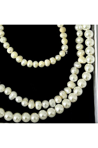 FashionForYou Precious Pearls accessory set, pearl necklace, earrings, bracelet and headband, in gift box, White