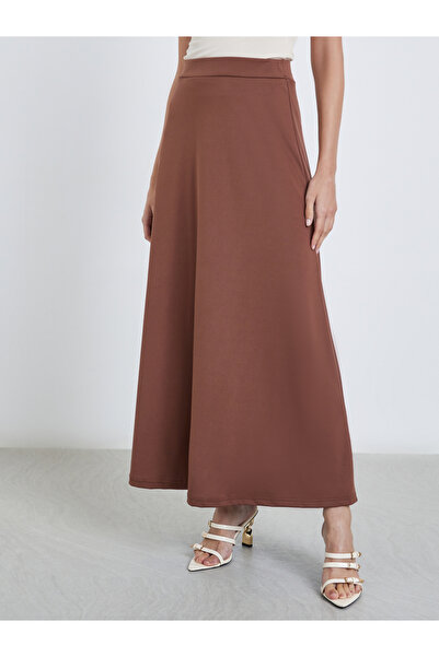 Styli Solid Knit A-Line Maxi Skirt
