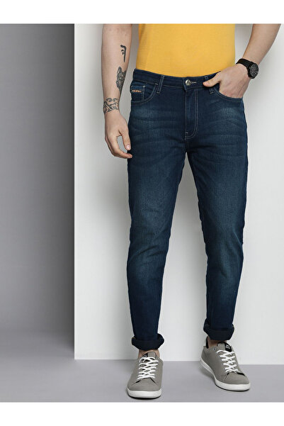 The Indian Garage Co By Styli بنطلون جينز رجالي ضيق متوسط ​​الارتفاع بغسيل قص...