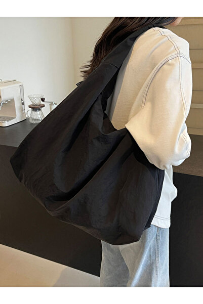 Take Two By Styli Black Solid Zip Closure Shoulder Bag