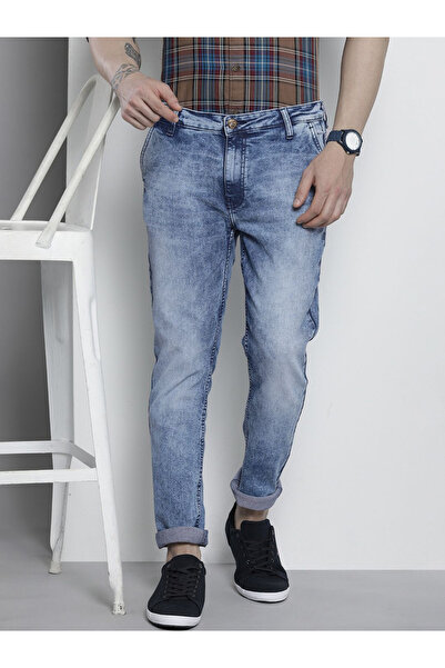 The Indian Garage Co By Styli بنطلون جينز رجالي ضيق متوسط ​​الارتفاع وثقيل قص...