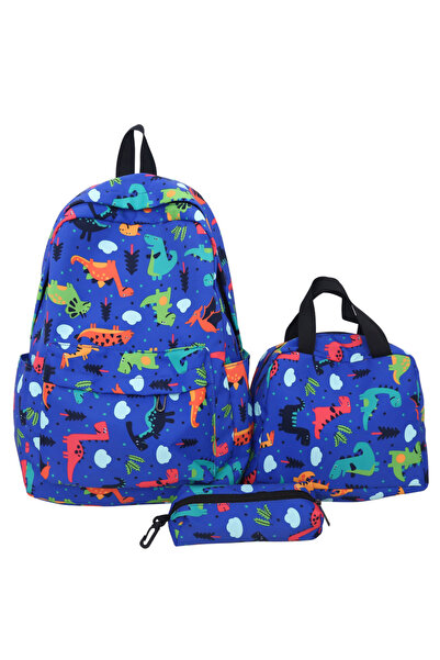 Take Two By Styli Graphic Print Zip Closure Backpack with Lunch Bag and Pencil Bag