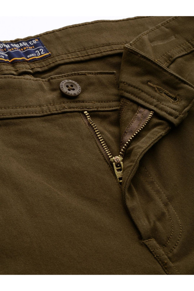 The Indian Garage Co By Styli Men Brown Mid Rise Slim Fit Chino Pants