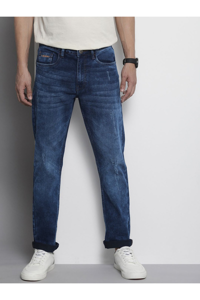 The Indian Garage Co By Styli بنطلون جينز رجالي بقصة ضيقة وباهتة قصة ضيقة متوسط