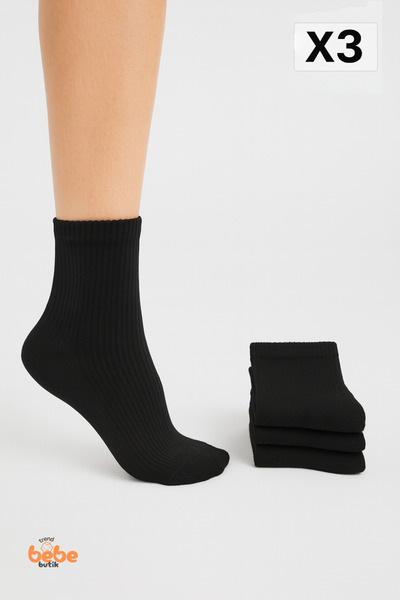 Trend Bebe Butik Șosete de damă, pachet de 3, șosete scurte din bumbac, cu ne...