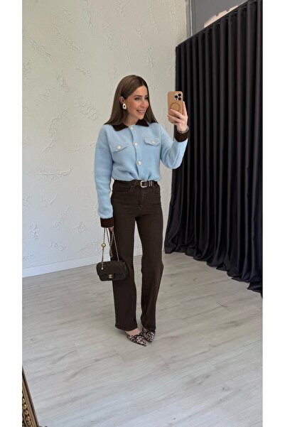 elif teke Orren Kemerli Kahve Jean Kahverengi