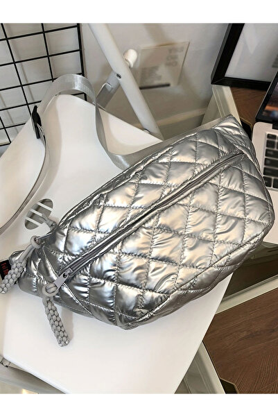 Take Two By Styli Metallic Texture Zip Closure Crossbody Bag