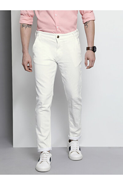 The Indian Garage Co By Styli Men Mid Rise White Slim Fit Jeans