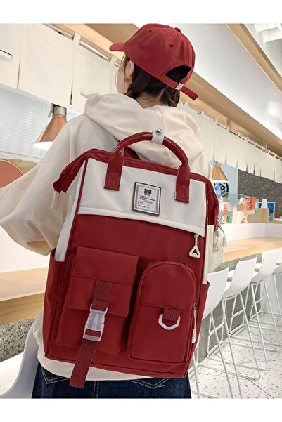 Take Two By Styli حقيبة ظهر بمقبض مزدوج من ألوان متباينة