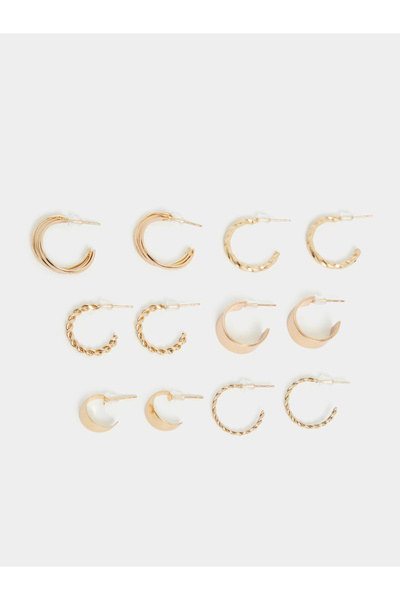 Styli مجموعة من 6 أقراط دائرية سادة